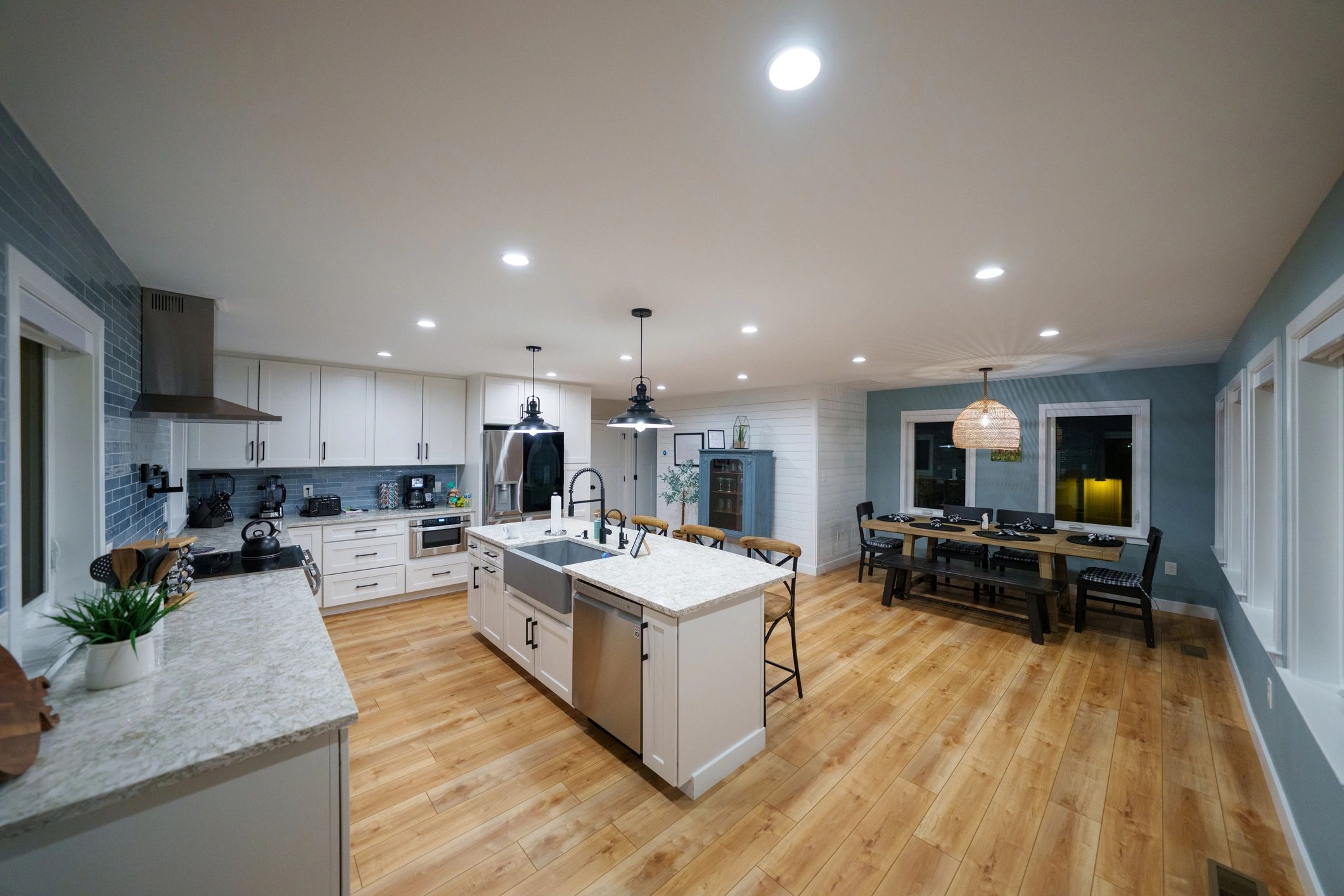 Farmhouse kitchen and dining room